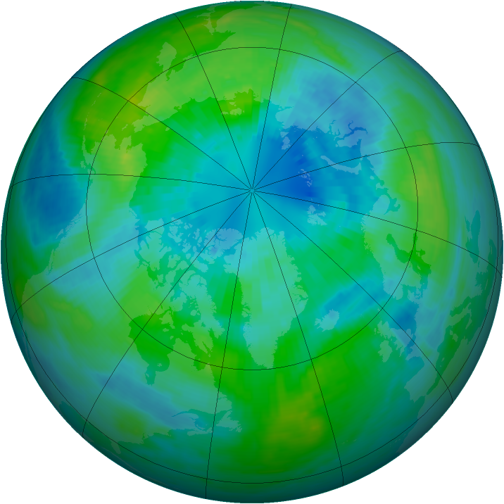 Arctic ozone map for 01 October 1983